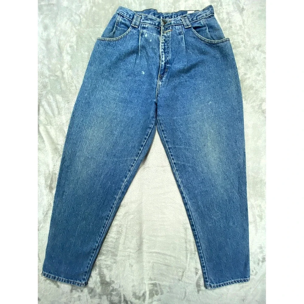 Vintage Lee Jeans‎ Women 14 Blue Made in USA Pleated High Waist Mom Cottagecore